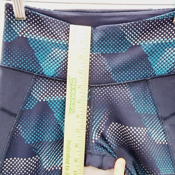 Athleta Kinetic Stealth Mesh 7/8 Tights Blue Mesh Panel Workout Leggings sz XS - Picture 11 of 13